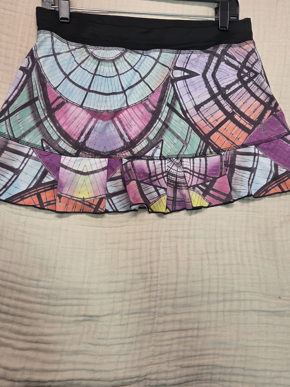 SOFIBELLA Multicolor Geometric Abstract Flounce Tennis Pickleball Skort M